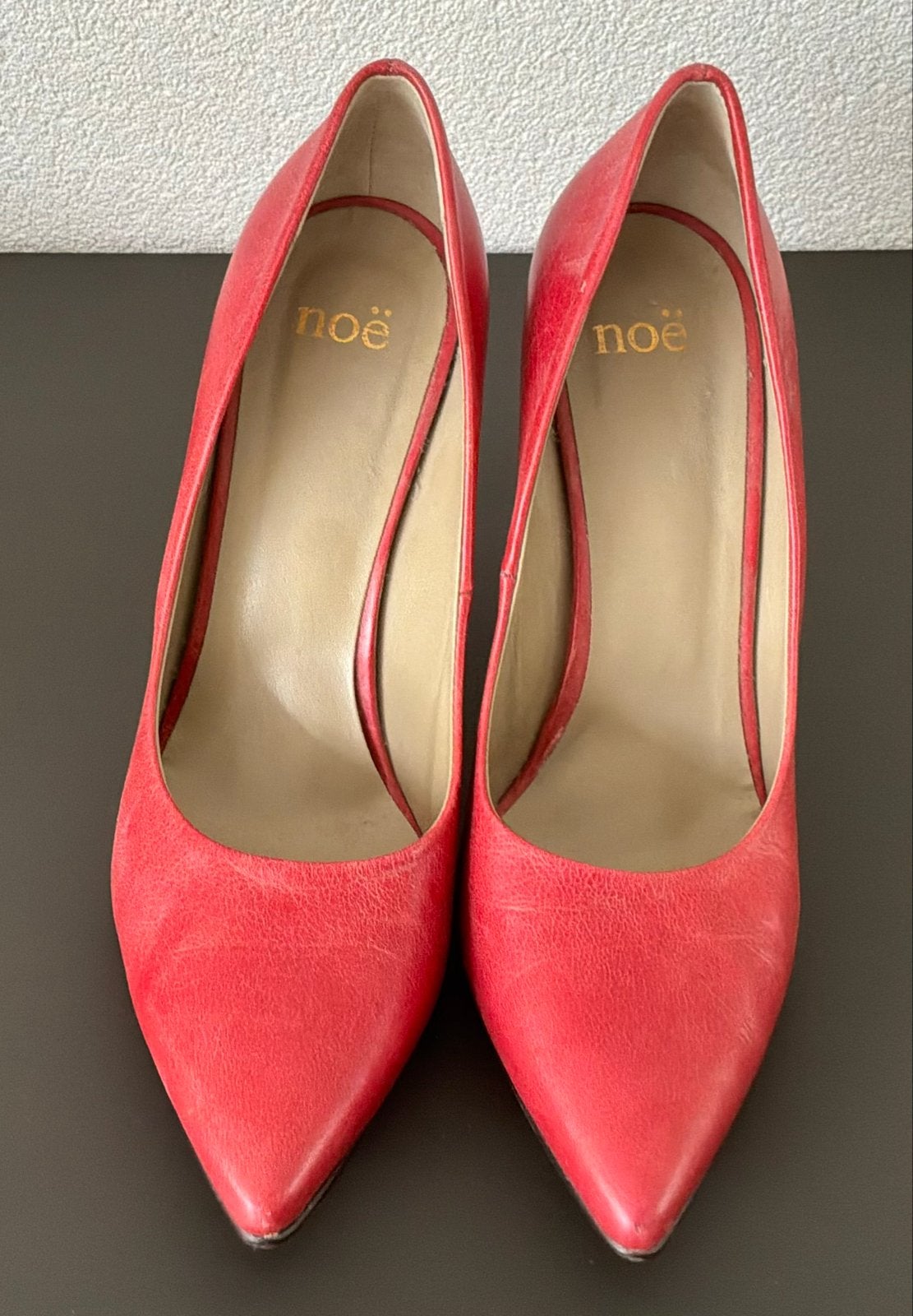 Noë rode leren pumps - Maat 41 - Made in Italy (zacht leer), Pumps, Ophalen of Verzenden, Zo goed als nieuw, Rood