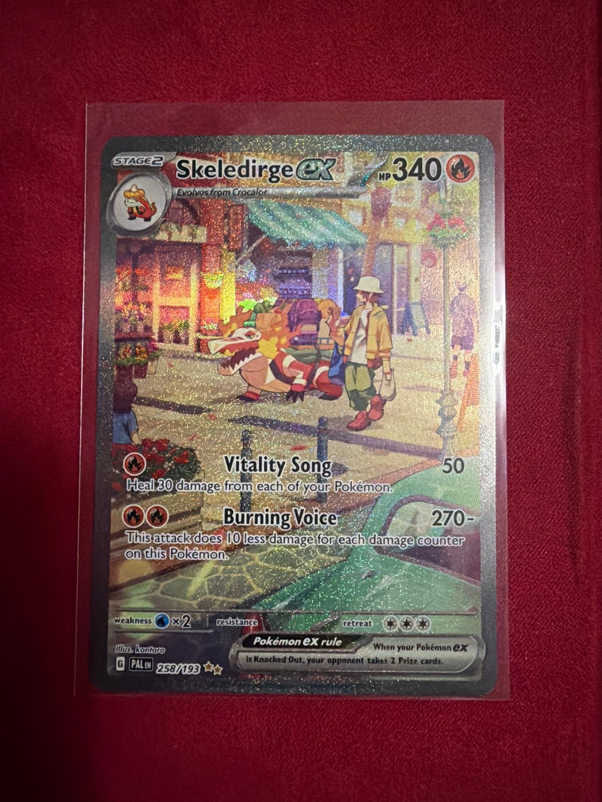 Skeledirge ex 258/193 Pokémon kaart (Foil), Ophalen of Verzenden, Zo goed als nieuw, Losse kaart, Foil