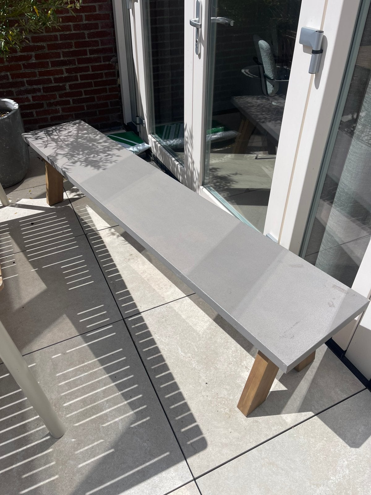 Eettafelbank buiten 215cm, Ophalen, Zo goed als nieuw