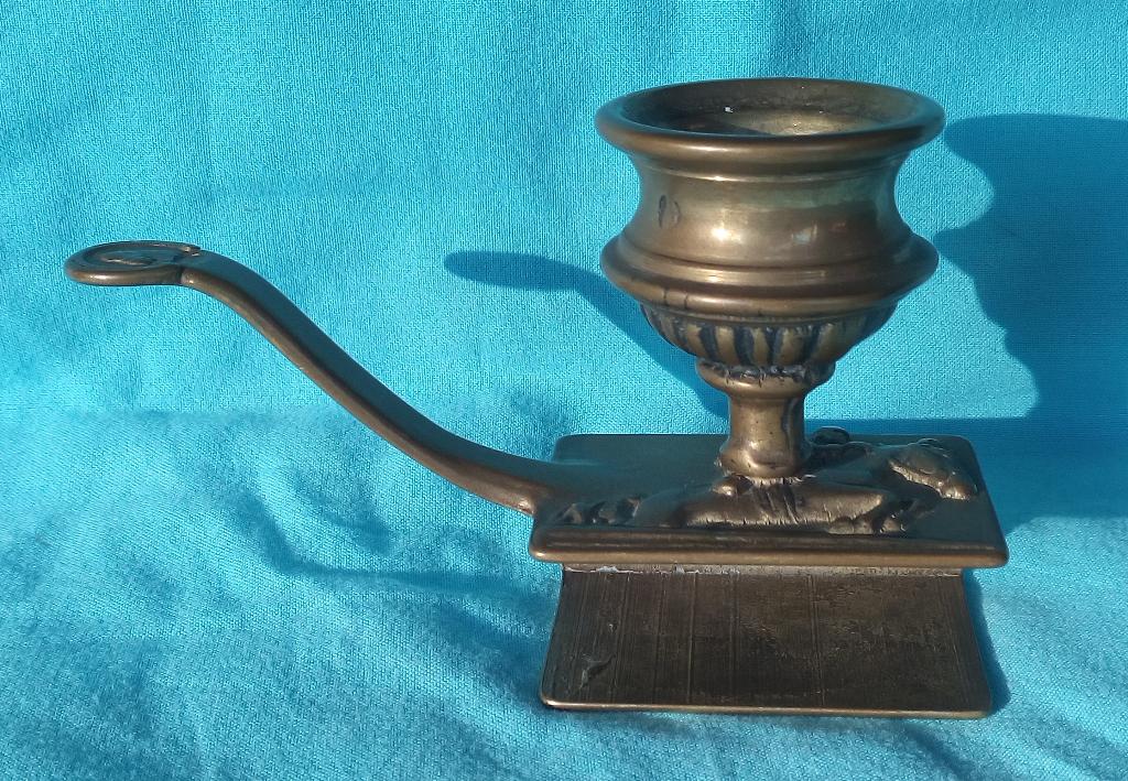KANDELAAR LUCIFERDOOS HOUDER PAARD JOCKEY 1900s, Verzenden, Koper of Brons