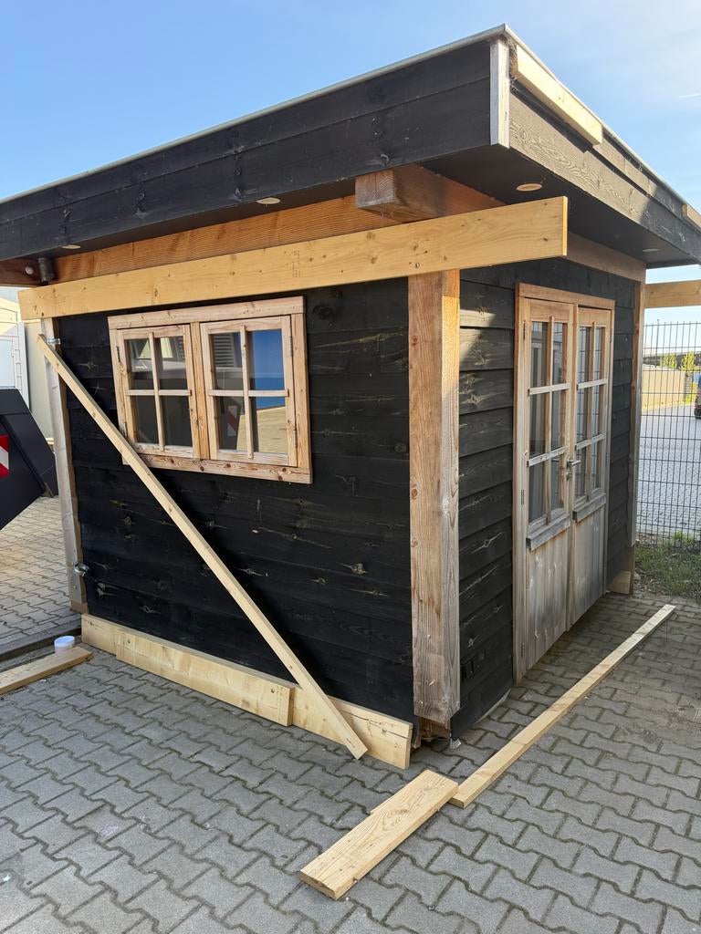 Geïsoleerd tuinhuis + airco en visgr pvc vloer ZELF OPHALEN!, Ophalen, Tuinhuis, 250 tot 500 cm, 2 ramen