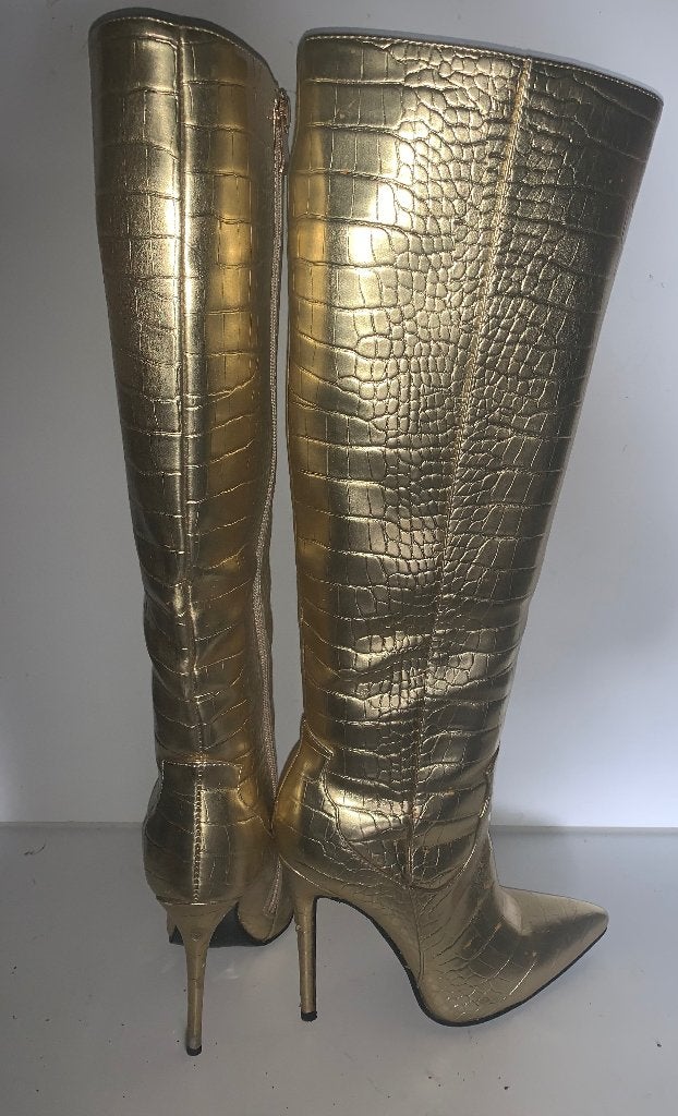 Gouden hoge Sexy laarzen maat 37 izgst, Kleding | Dames, Hoge laarzen, Overige kleuren, Ophalen of Verzenden, Zo goed als nieuw
