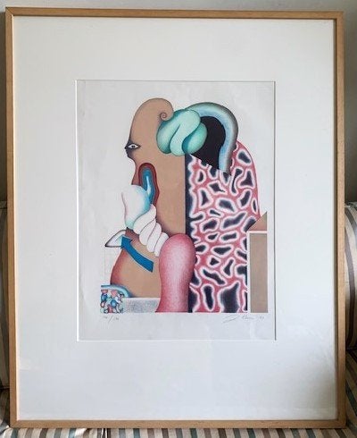 Surrealistisch figuur '73 - Jörg Remé (geboren 1941), Antiek en Kunst, Kunst | Litho's en Zeefdrukken, Ophalen, Portret en Figuren