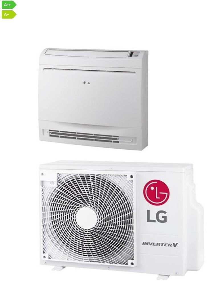 LG Vloermodel UQ12F 3,5 kW Airco Set | Doe-Het-Zelf Pakket, Ophalen, Koelen en Ontvochtigen, Timer, Nieuw
