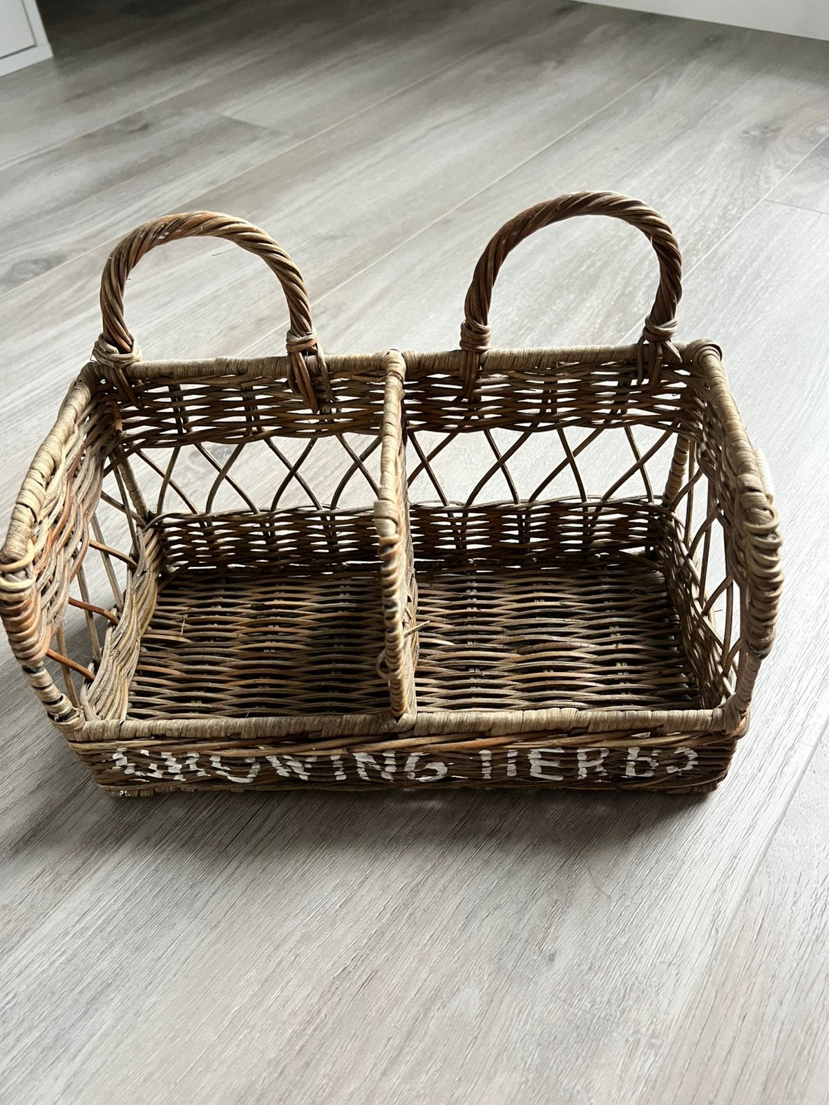 Riviera Maison Rattan mandje Growing Herbs, Ophalen of Verzenden, Zo goed als nieuw