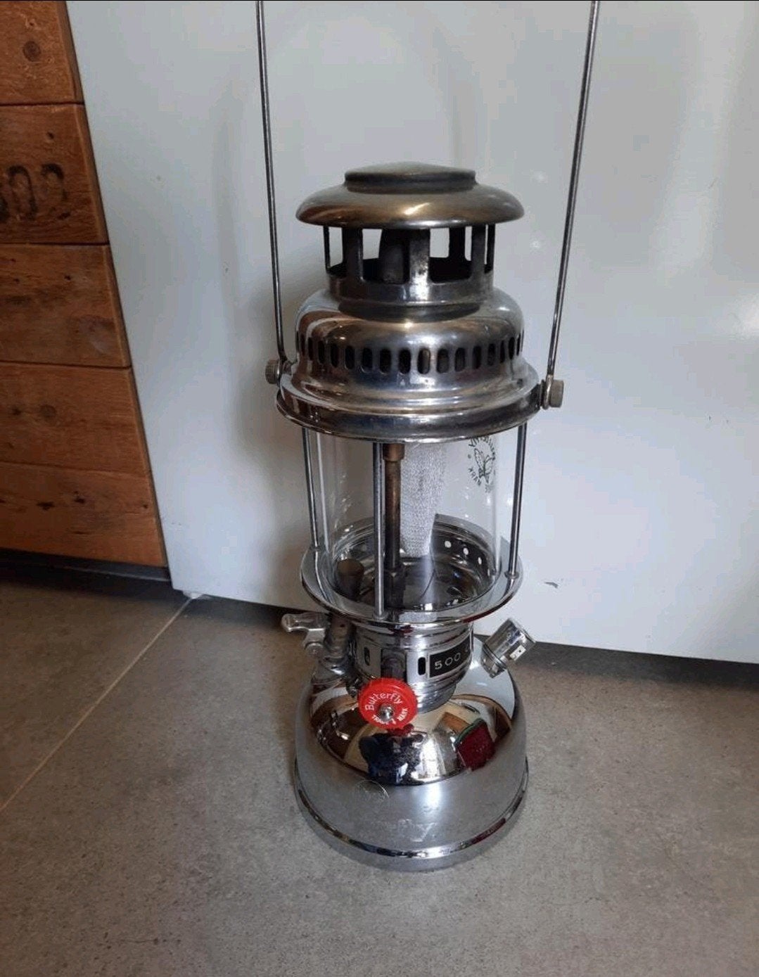 oude petroleum lamp butterfly  kerosinelamp petromax primus, Ophalen of Verzenden, Gebruikt