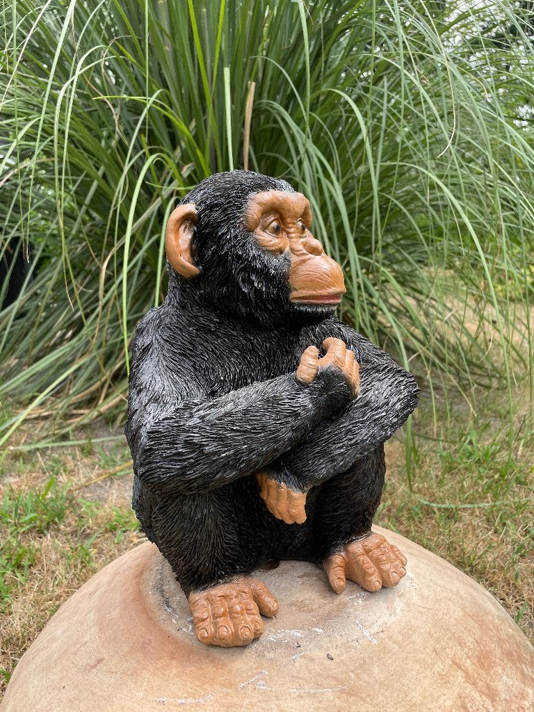 Beeld baby aapje, tuin, babykamer, dieren 30cm, Tuin en Terras, Tuinbeelden, Ophalen of Verzenden, Nieuw, Kunststof, Dierenbeeld