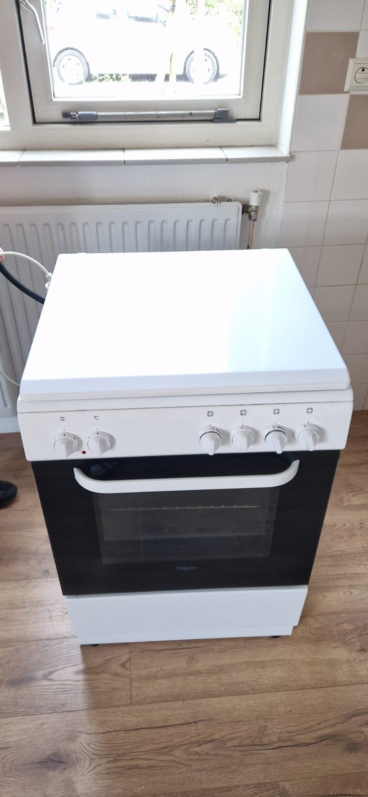Pelgrim Vrijstaand Gasfornuis met Oven - Wit, Ophalen, Gebruikt, 4 kookzones, Gas