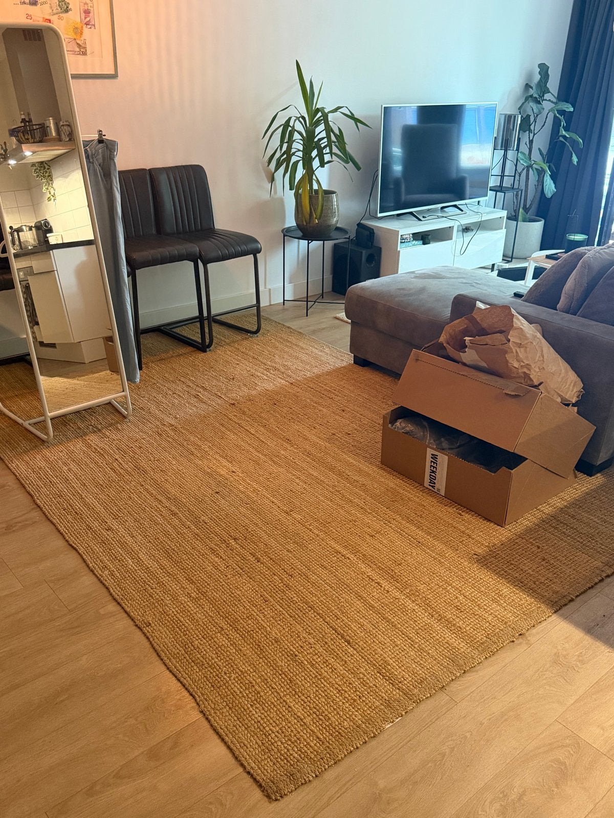 IKEA LOHALS vloerkleed 200x300 cm - Jute naturel, Ophalen, Gebruikt, Beige, 200 cm of meer