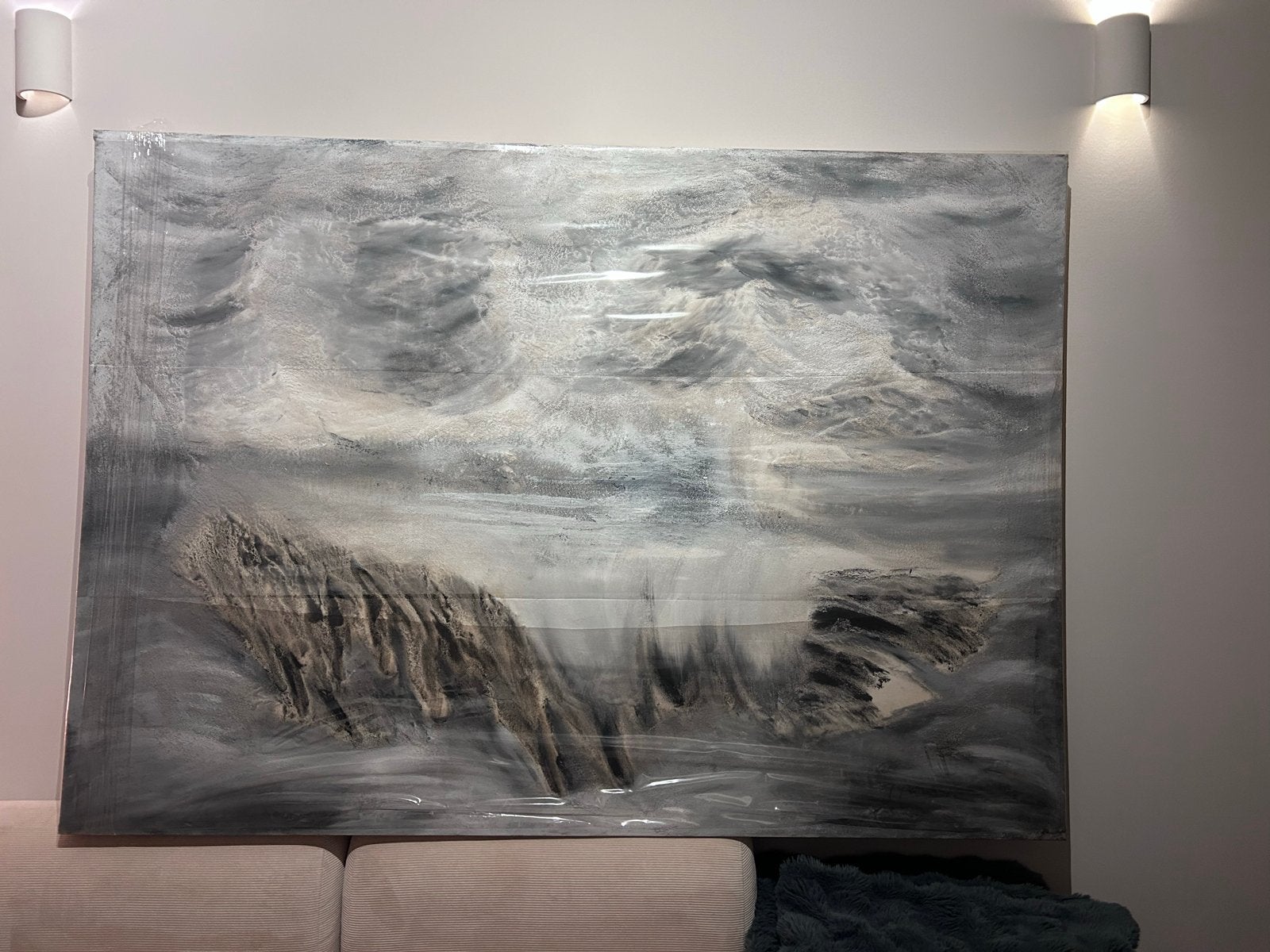 Groot Abstract Schilderij 'Yoz' - Jaren '80 190x130, Ophalen