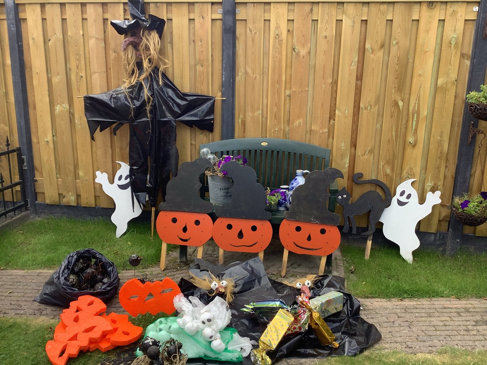 Griezelige Halloween Tuinversiering - Pompoenen, Heksen & Sp, Ophalen