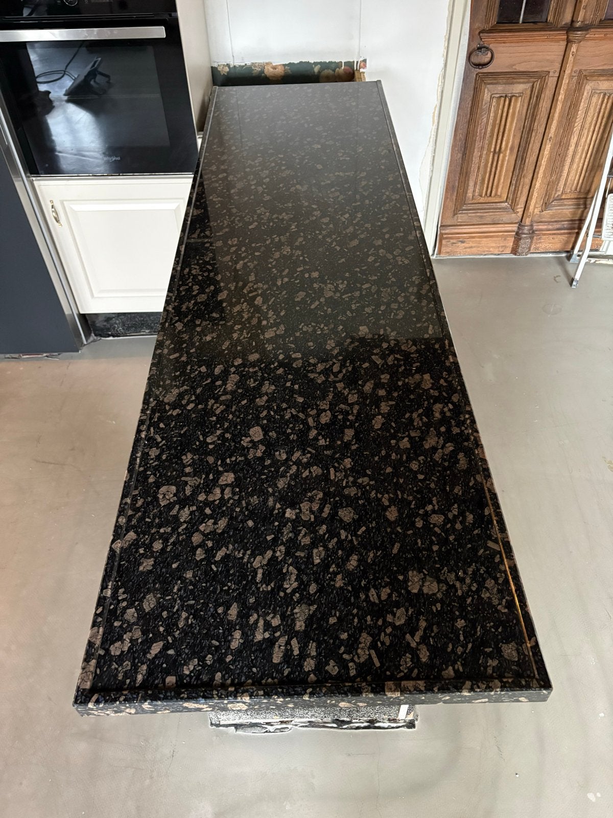 Granieten keukenblad - 216,7x62x4cm & 114x56,8x4,5cm, Huis en Inrichting, Ophalen, Gebruikt