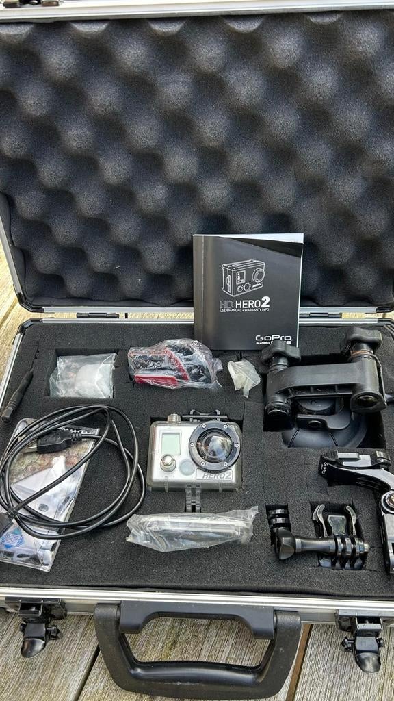 Complete GoPro HERO2 set + veel accessoires + koffer op maat, Ophalen of Verzenden, Gebruikt, GoPro