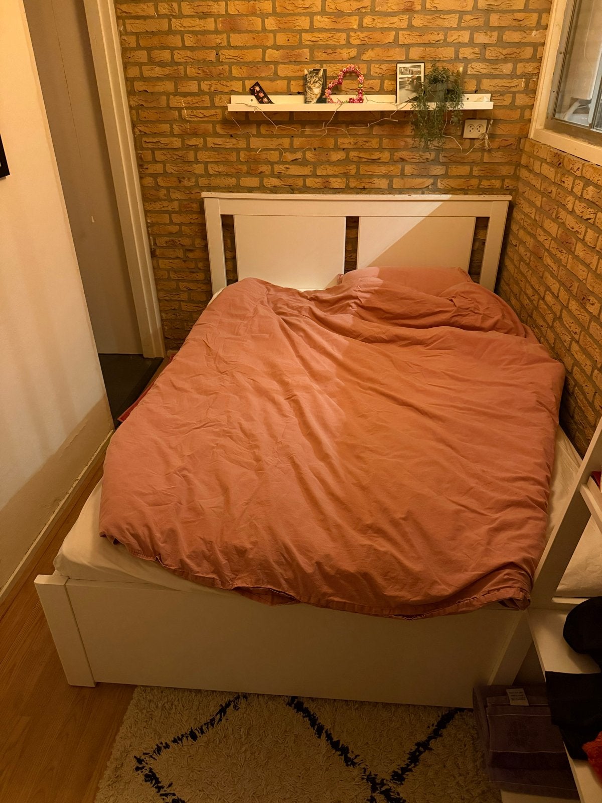 Ikea bed Songesand 140 x 200, Ophalen, Gebruikt, Wit, 140 cm