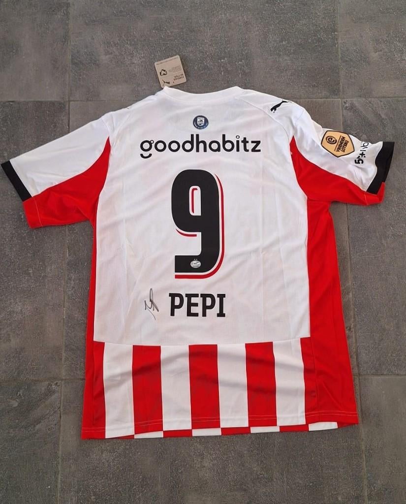 Shirt met originele handtekening; Ricardo Pepi PSV Kampioen, Ophalen of Verzenden, Nieuw, PSV, Shirt
