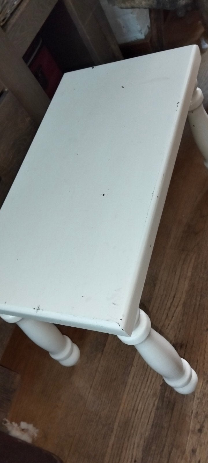 Witte houten bijzettafel, Huis en Inrichting, Ophalen, Minder dan 55 cm, Gebruikt, .
