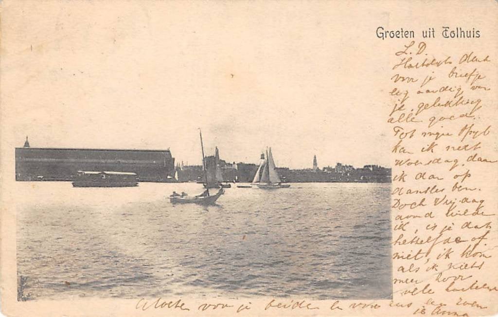 Amsterdam Noord Tolhuis Groeten uit 1904, Verzenden, Voor 1920, Gelopen, Noord-Holland