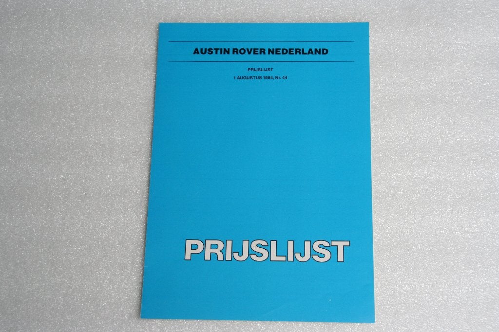 Folder British Leyland prijslijst (01-08-1984) (12), Ophalen of Verzenden, Nieuw, Overige merken