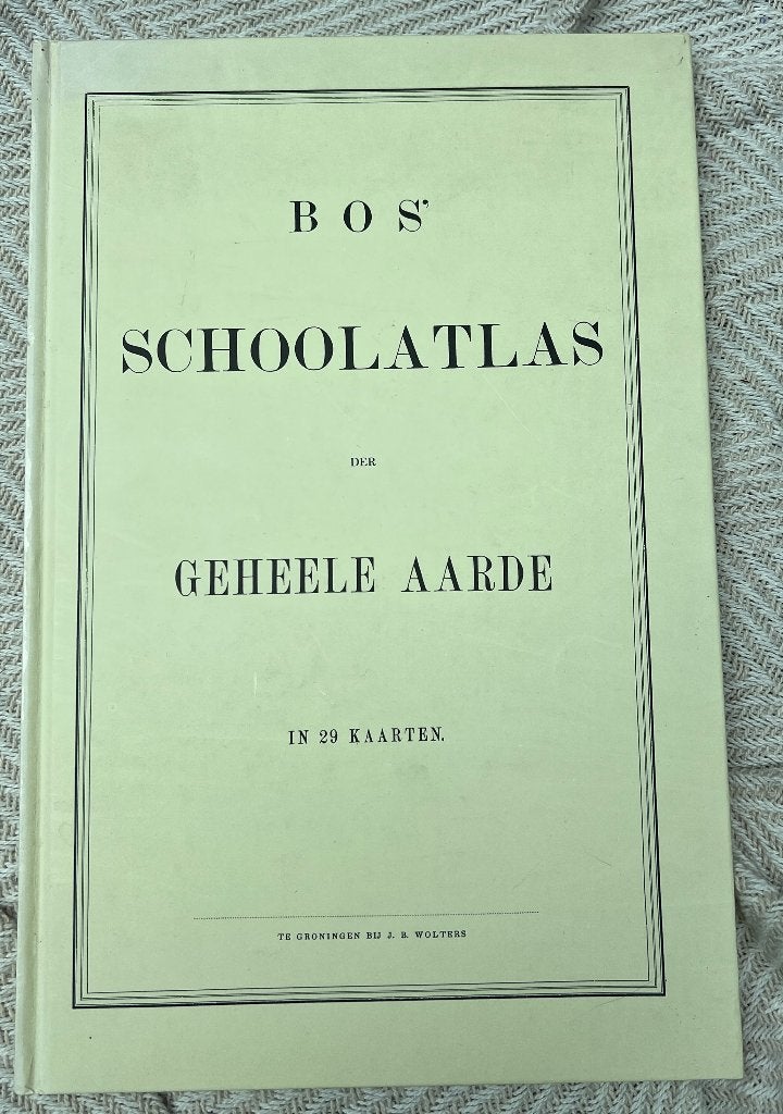 Bos. - schoolatlas der geheele aarde. 1877, Bosatlas, Ophalen of Verzenden, Zo goed als nieuw, 1800 tot 2000