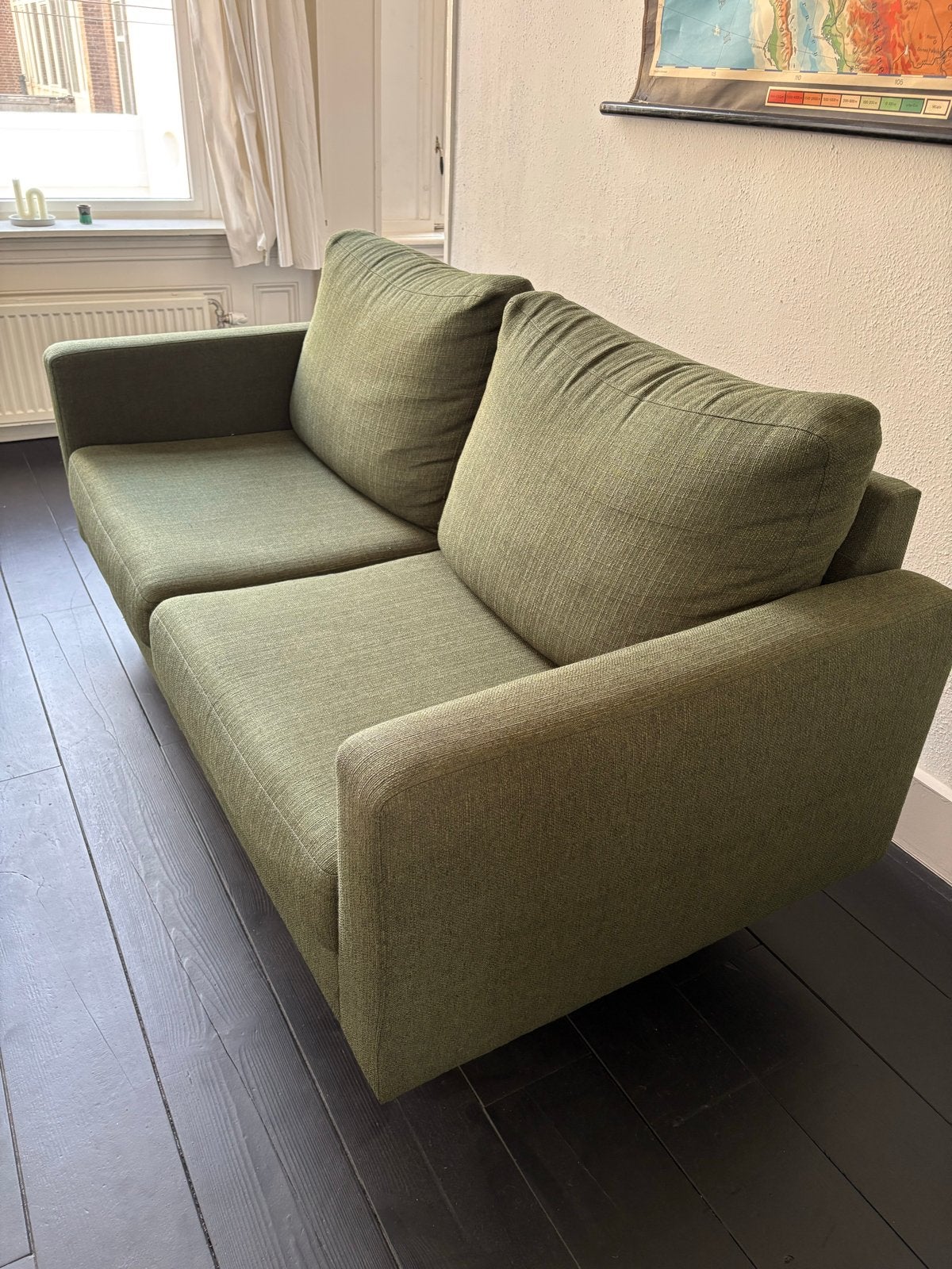 Comfortabele tweepersoonsbank - Groen, Huis en Inrichting, Gebruikt, 150 tot 200 cm, Tweepersoons, 75 tot 100 cm