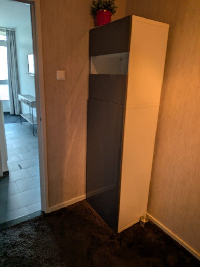Moderne smalle kast wit/grijs - 192x60x42 cm, Ophalen, Overige materialen, 50 tot 100 cm, Modern