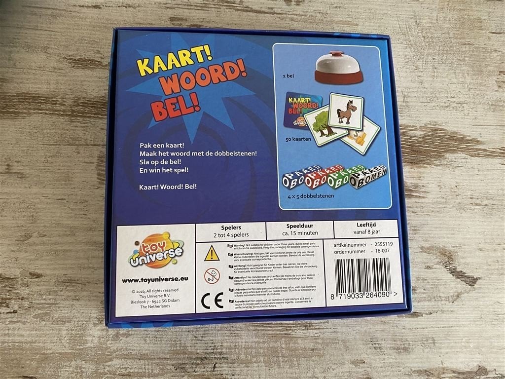 Kaart! woord! bel! gezelschapsspel [s899], Verzenden, Zo goed als nieuw