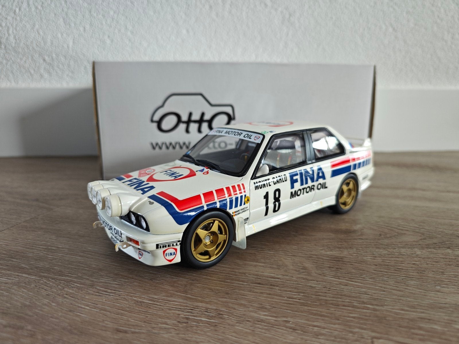 Ottomobile BMW M3 E30 Fina Gr. A Monte Carlo 1989 OT085, Hobby en Vrije tijd, Modelauto's | 1:18, Ophalen of Verzenden, Gebruikt
