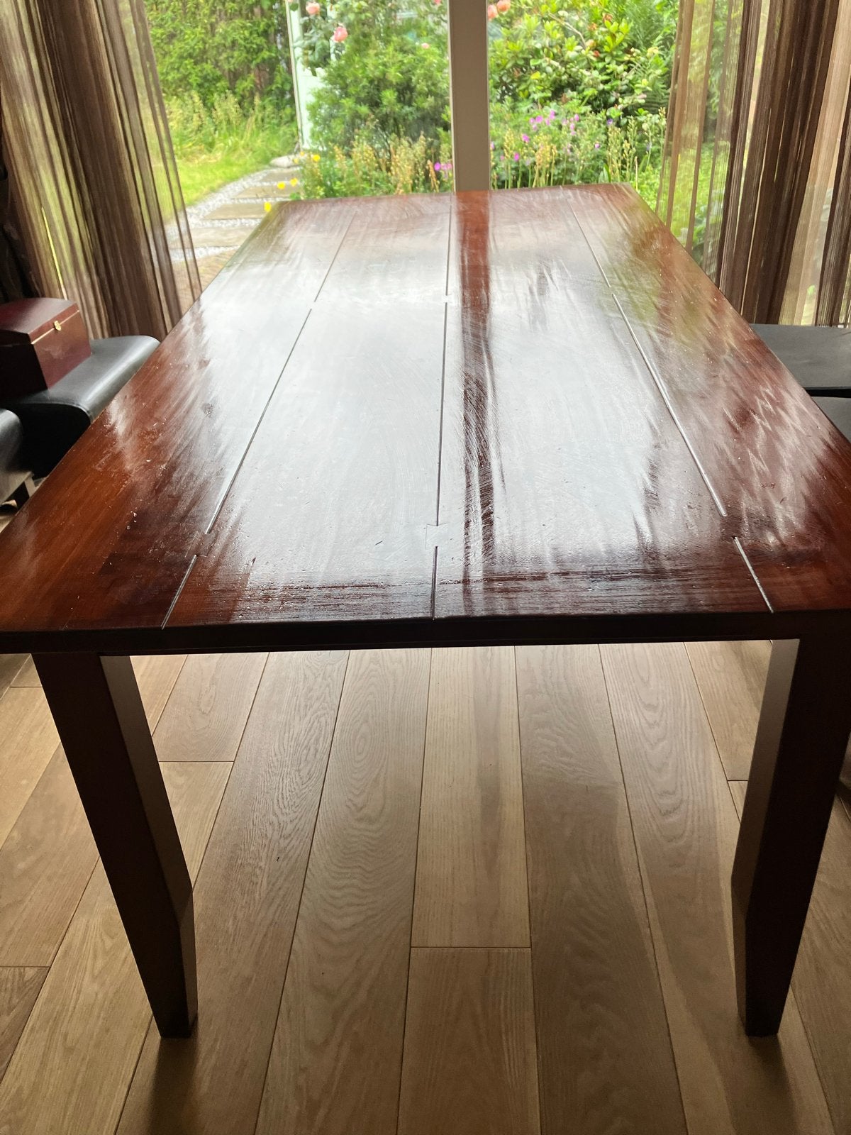 Zeer stevige kersen eettafel van Mulleman (250x95), Ophalen, Gebruikt, Klassiek, 200 cm of meer