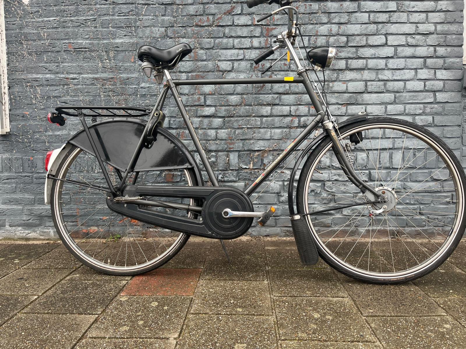 Oldtimer herenfiets, 66cm frame, stangenremmen, vintage, 59 cm of meer, Ophalen