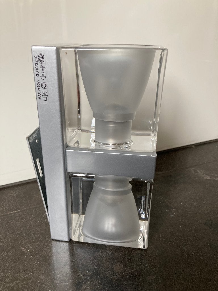 Fabbian design dubbele wandlamp ICE CUBE, Overige fittingen, Ophalen of Verzenden, Zo goed als nieuw, Up & down verlichting