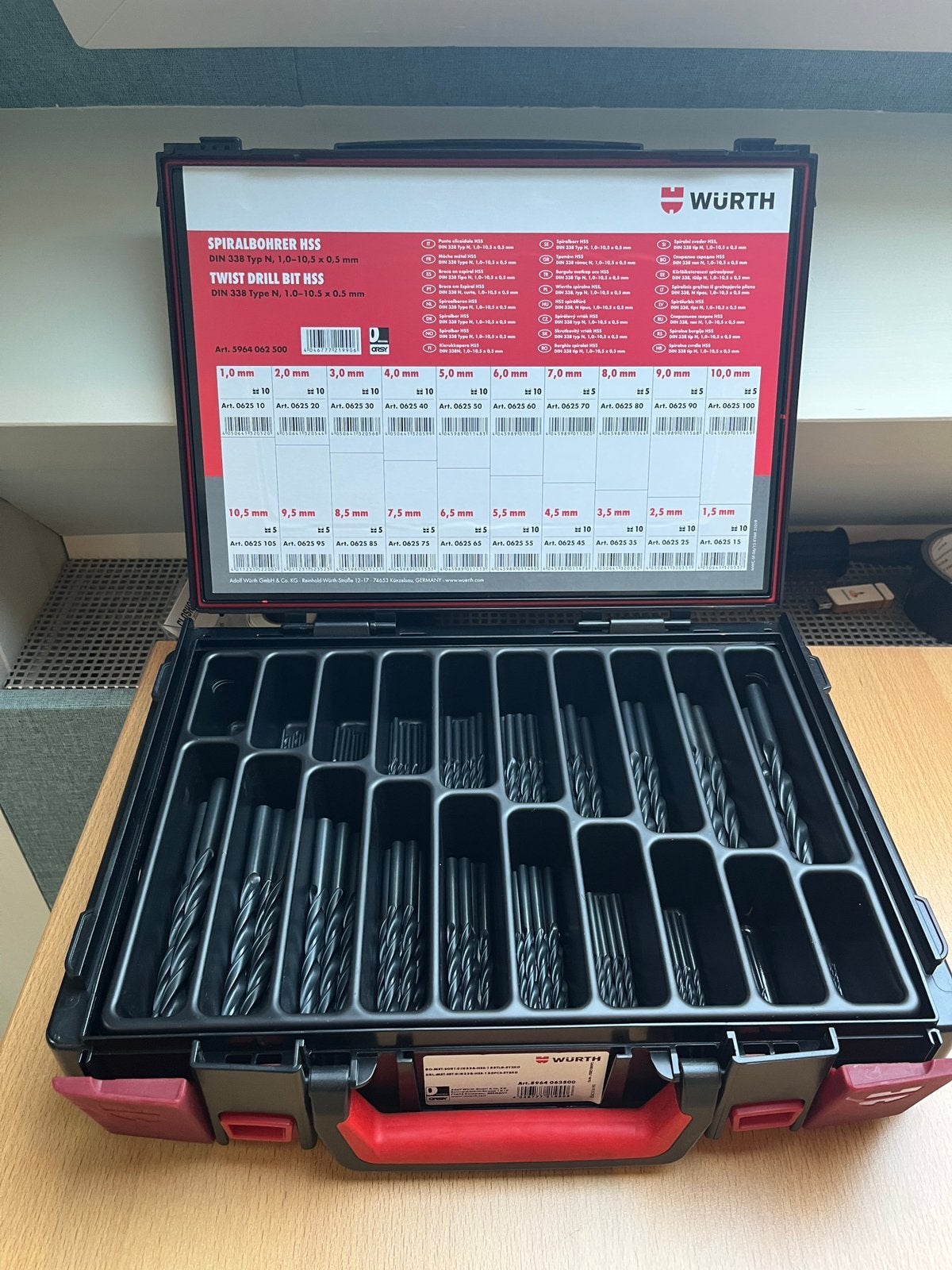 Wurth Assortiment spiraalboren 155-delig in systeemkoffer, Het Sterrenbeeld 35 5215 MK 's-Hertogenbosch Nederland, Overige merken