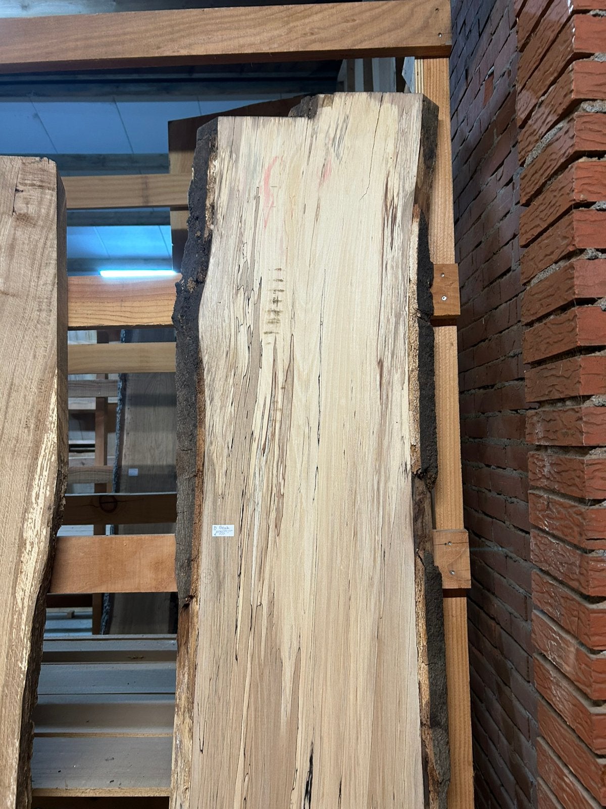 Nr 73/ Boomstamblad Spalted Beuk met slaap ca.5x40x230cm., Ophalen, Nieuw, 180 tot 250 cm, Overige typen