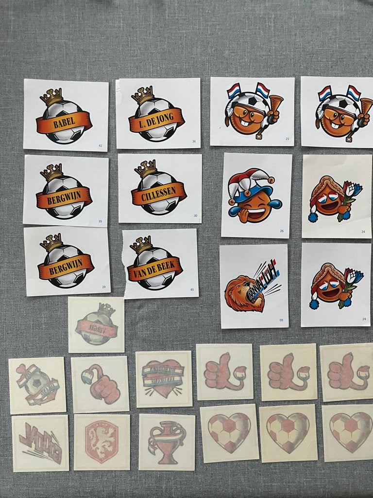 AH Hollandicons 13 Tattoos en 12 Raamstickers, Ophalen of Verzenden, Nieuw, Buitenlandse clubs, Poster, Plaatje of Sticker