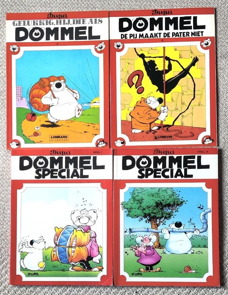 4 stripalbums van Dommel 1ste drukken, Meerdere stripboeken, Ophalen of Verzenden, Zo goed als nieuw