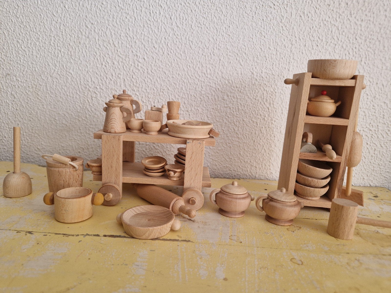 vintage Sevi houten poppenhuis meubeltjes antroposofisch, Ophalen of Verzenden, Zo goed als nieuw, Poppenhuis