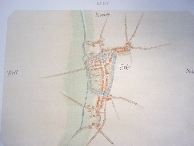 Echt. Plattegrond van de stad door Jacob van Deventer, Antiek en Kunst, Cartografie, Ophalen of Verzenden, 29 cm, 21 cm