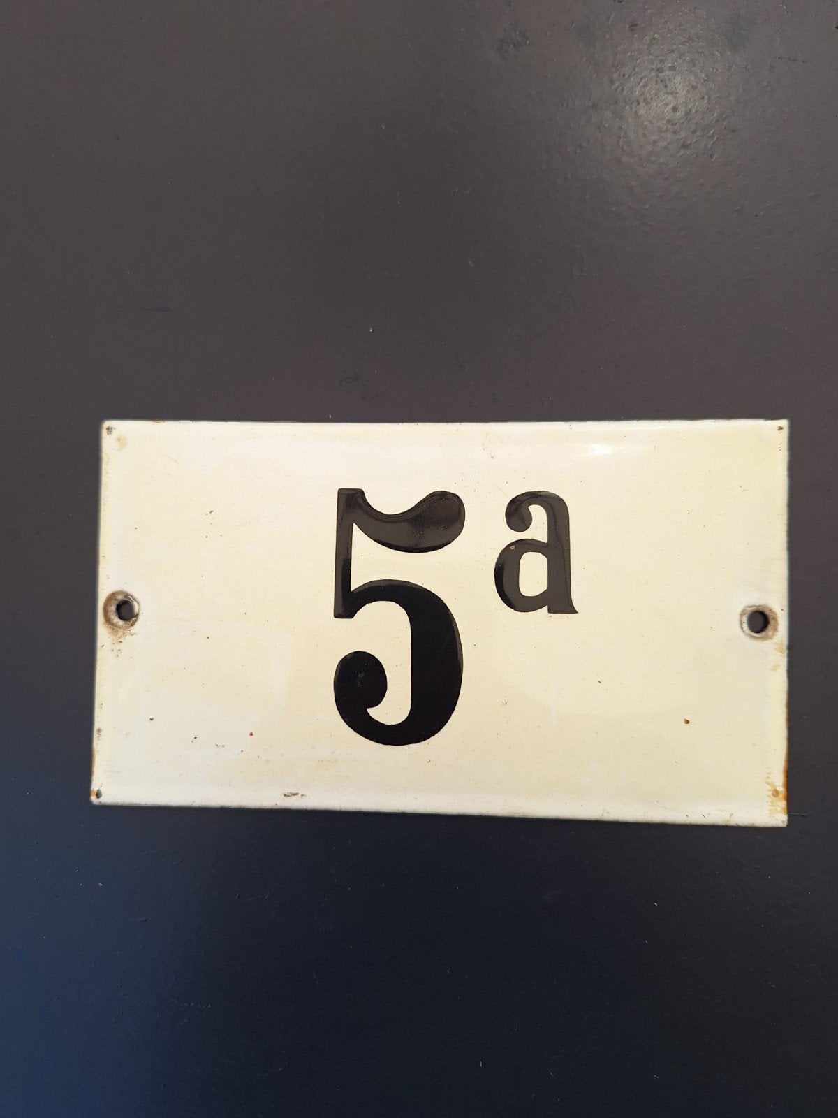 Vintage geëmailleerd huisnummer 5a, Ophalen of Verzenden