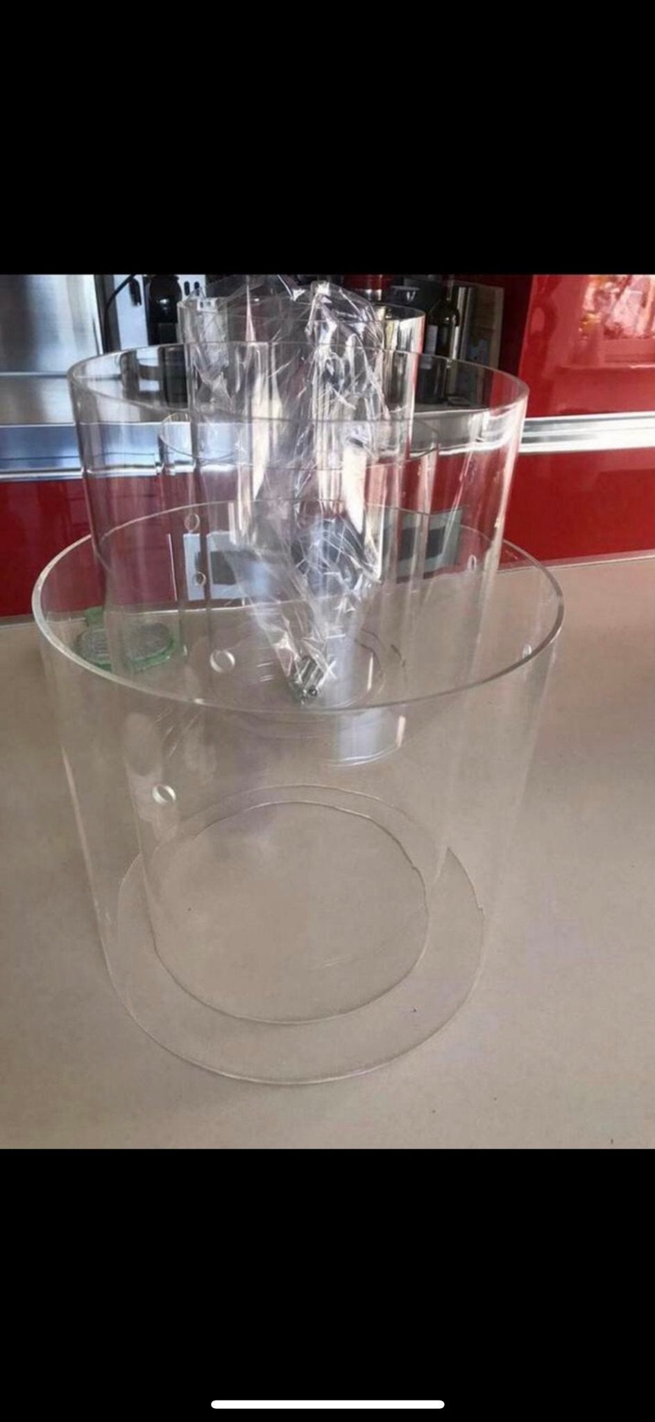 Set van 2 moderne hanglampen plexiglas kappen, Ophalen of Verzenden, Zo goed als nieuw, Glas