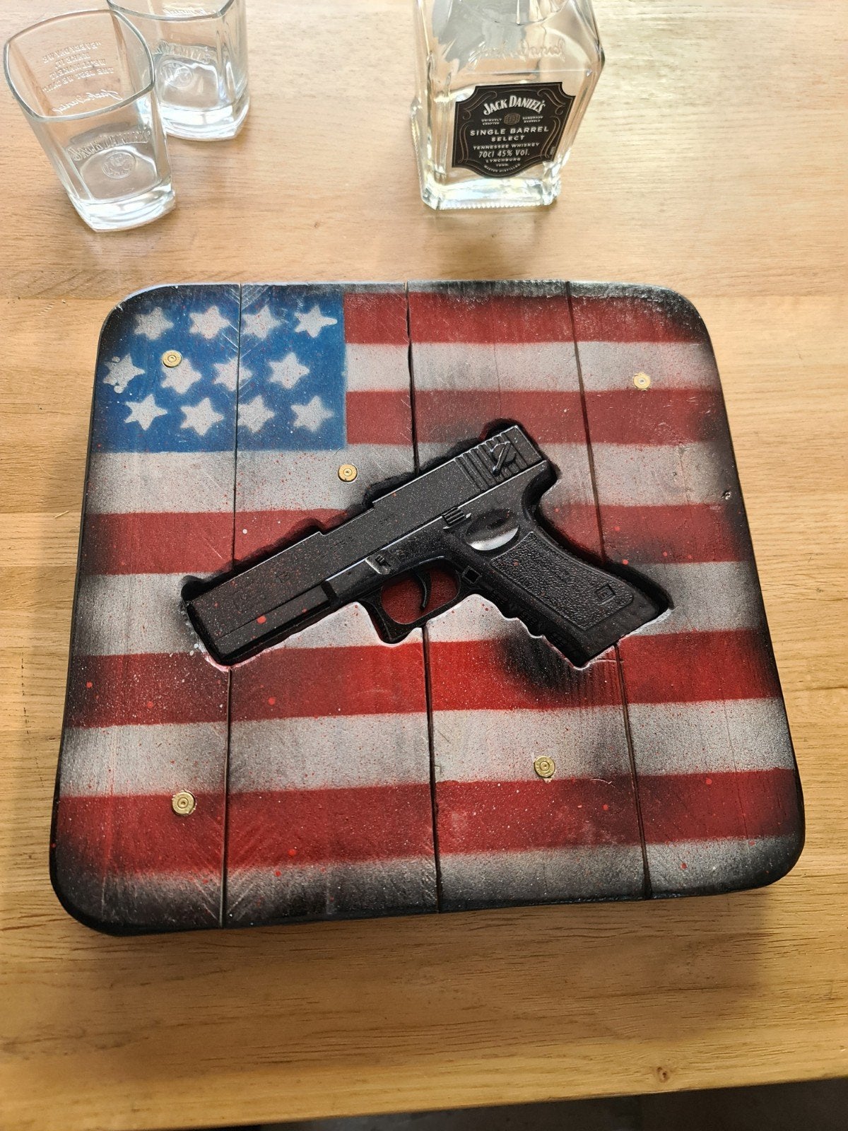 Stoere USA Mancave Decoratie Plank - Amerikaans Thema, Hout, Gebruikt, Meerkleurig, Verzenden
