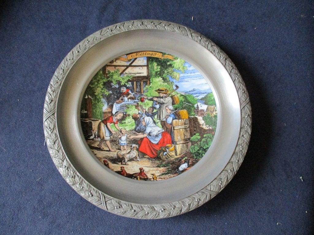 wandbord met tinnen rand, Ophalen of Verzenden