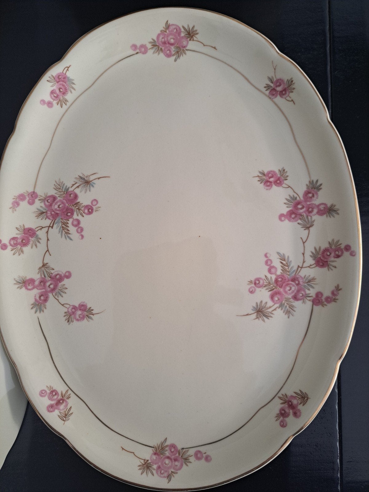 Vintage Plazuid Gouda Servies met Roze Bloemen, Antiek en Kunst, Ophalen of Verzenden