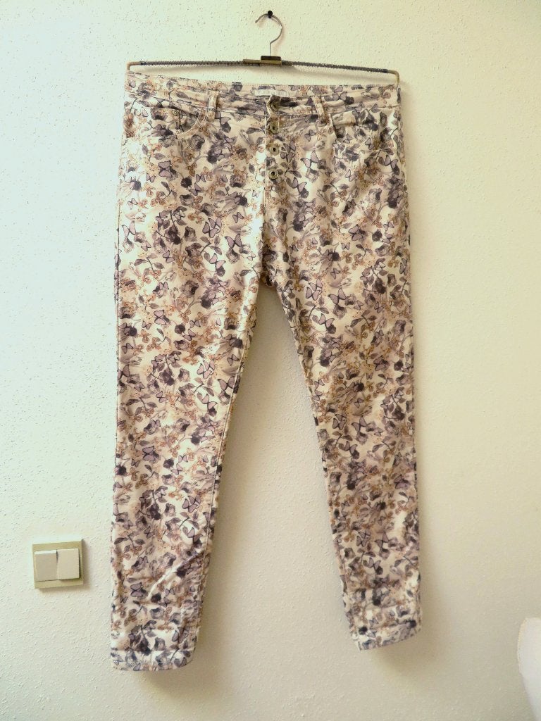 F27 PLACE DU JOUR broek beige zwart maat 42, Beige, Maat 42/44 (L), Ophalen of Verzenden, Zo goed als nieuw