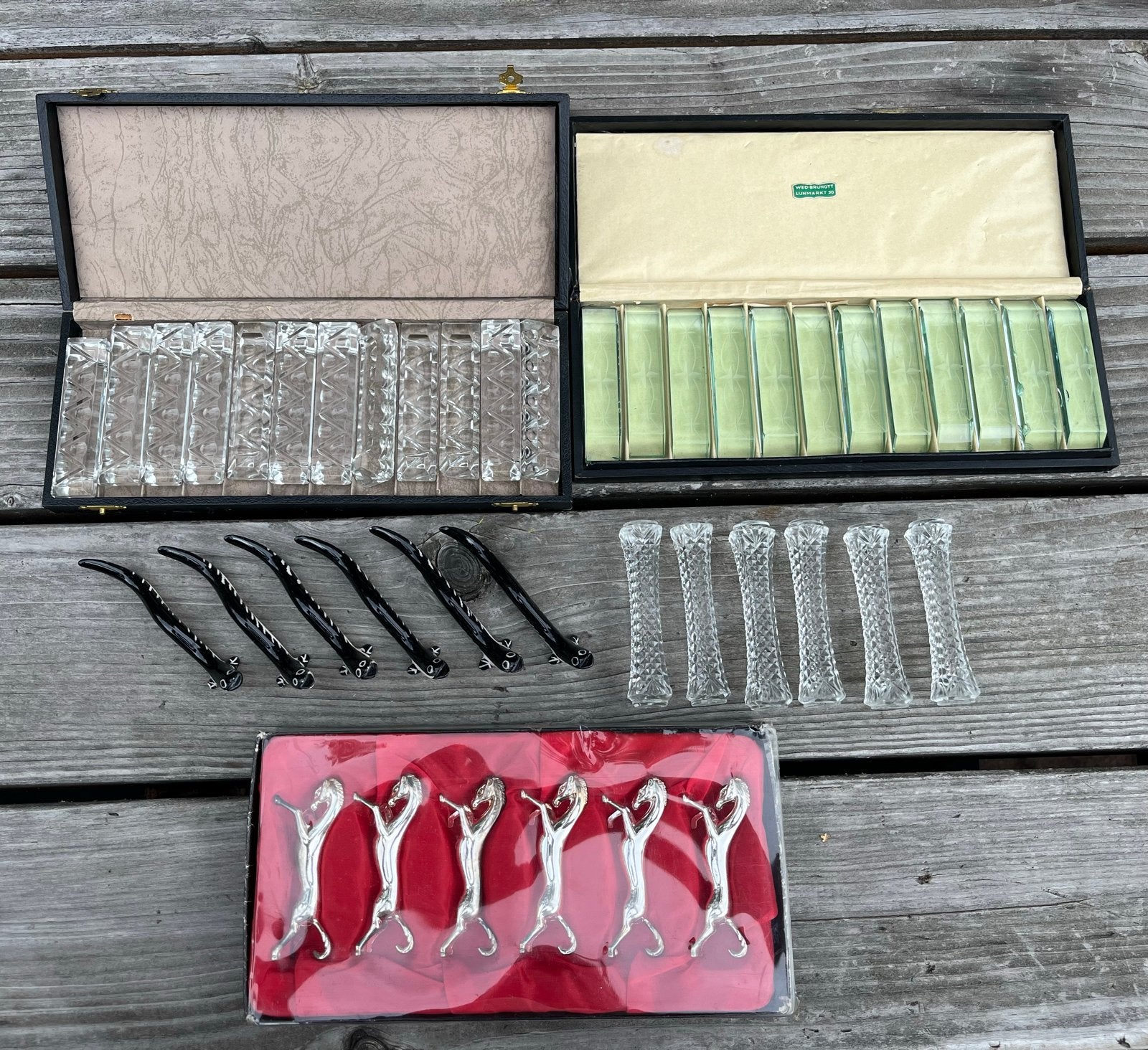 Vintage Messenleggers Set - Glas en Metaal, Antiek en Kunst, Antiek | Bestek, Ophalen of Verzenden