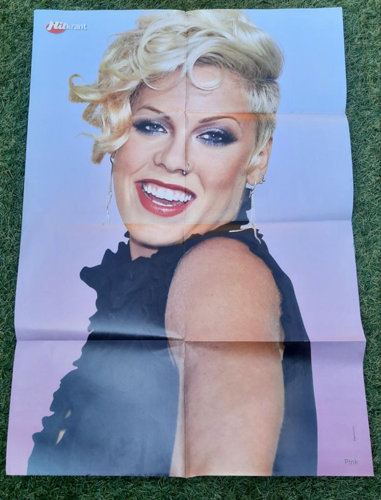 Grote Poster Hitkrant 2008 Pink / Christina Aguilera, Ophalen of Verzenden, Gebruikt, A1 t/m A3, Muziek