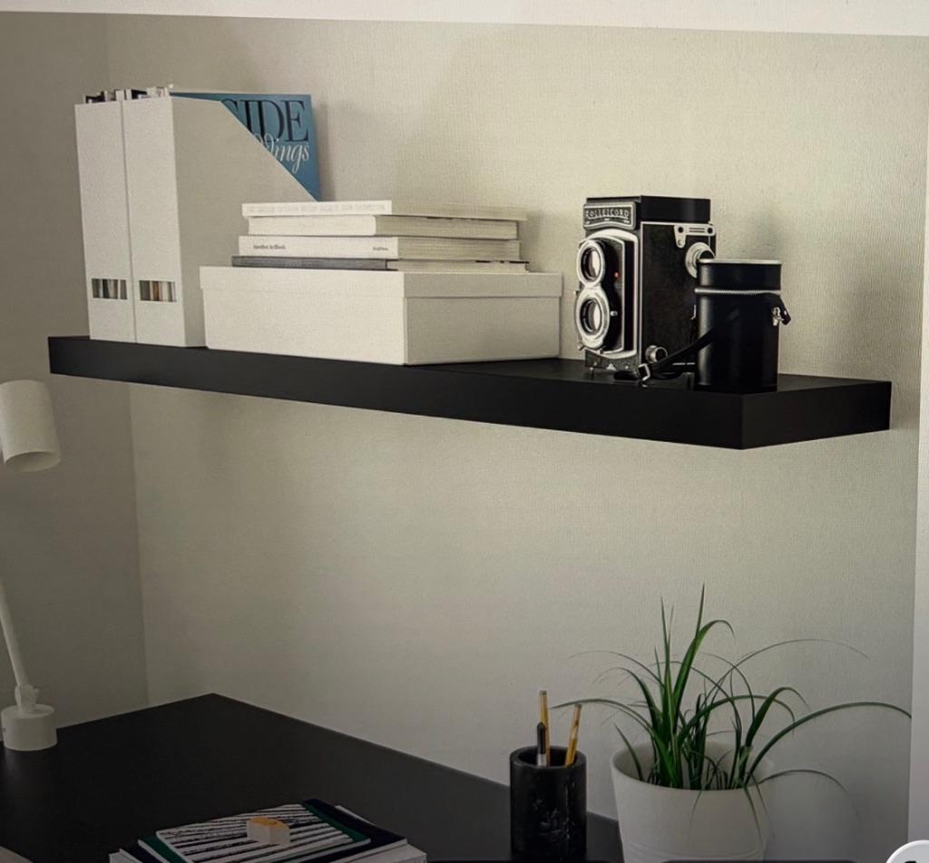 IKEA nieuw zwart Laak wandplank met hanger, Ophalen, Nieuw