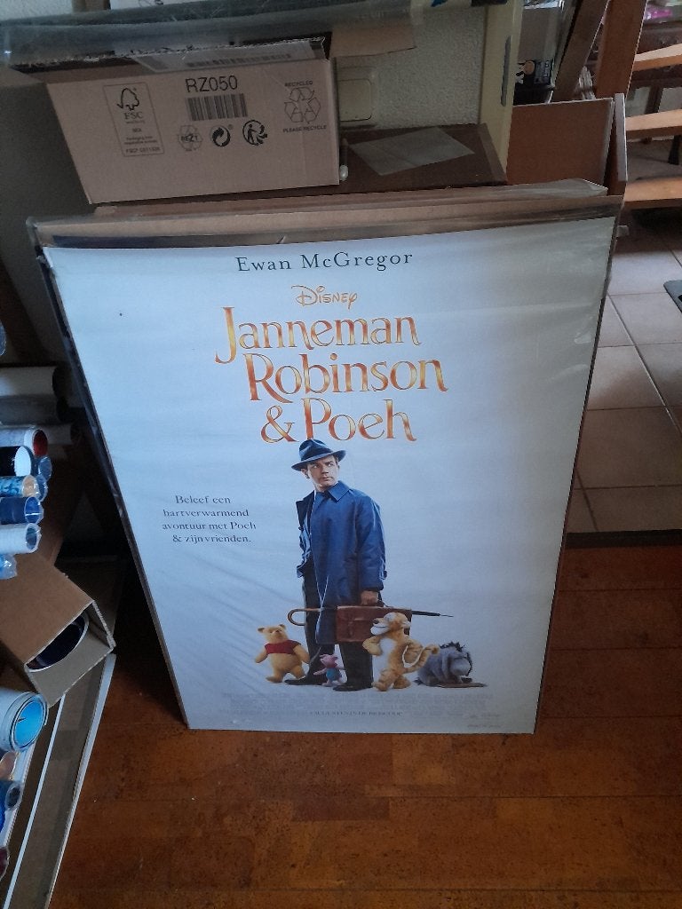 Janneman Robinson en Poeh Filmposter Disney, Ophalen, Zo goed als nieuw, A1 t/m A3, Film en Tv