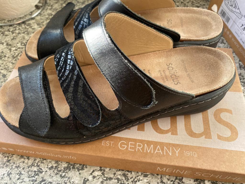 ***SOLIDUS*** sandalen dames zwart maat 41 ZGAN, Solidus, Zwart, Zo goed als nieuw, Sandalen of Muiltjes