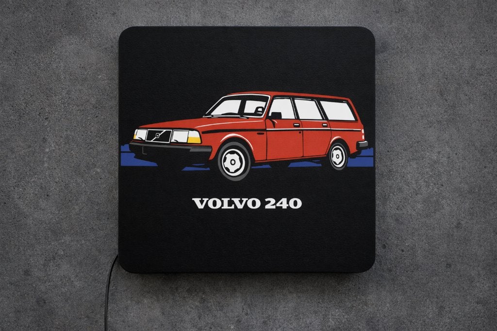 Volvo 240 Station Lightbox | Mancave | Garage LED bord, Verzenden, Nieuw, Auto's