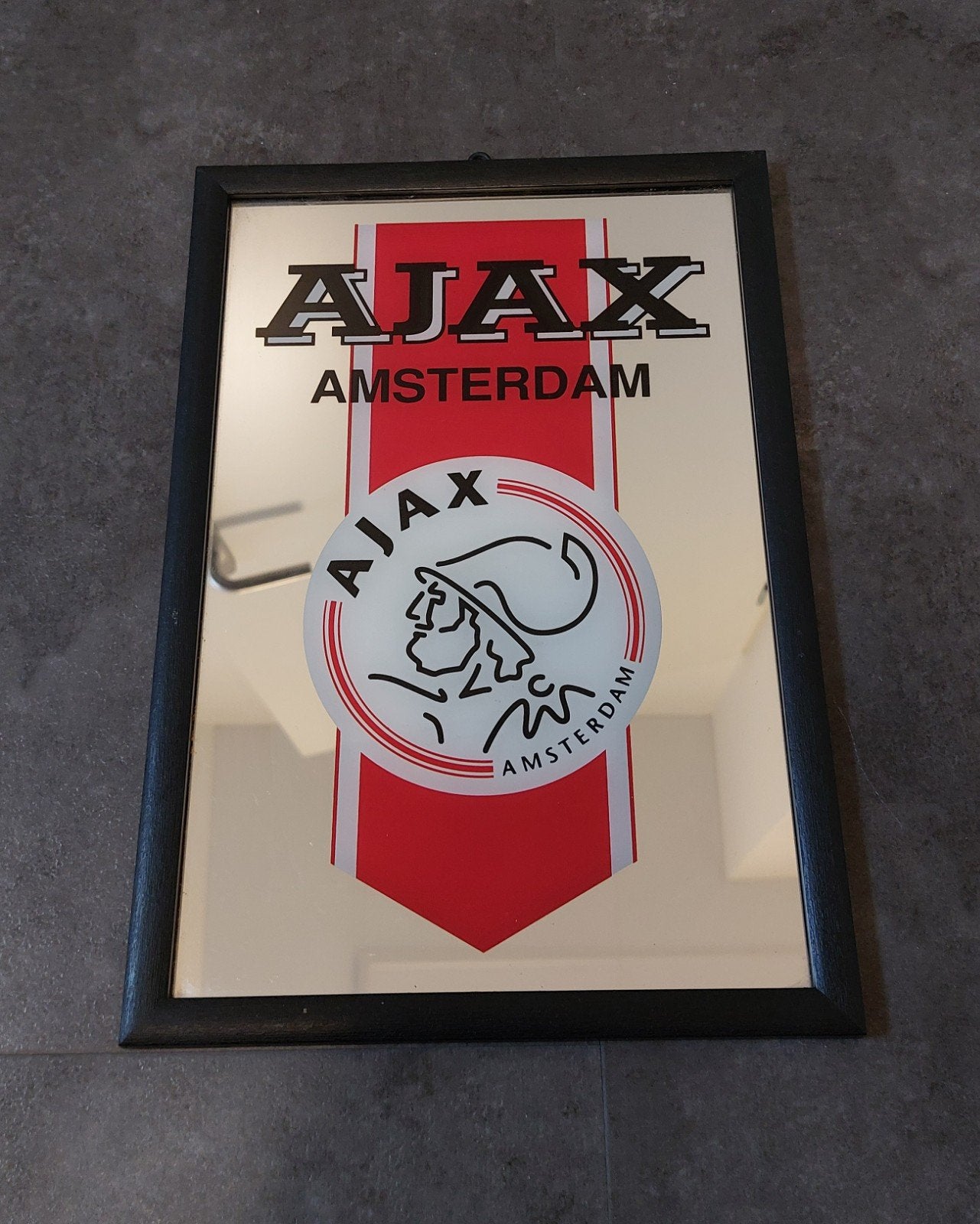 Vintage Ajax Amsterdam Wandspiegel / Kroeg – Klassiek logo, Verzamelen, Ophalen of Verzenden, Gebruikt, Ajax, Overige typen
