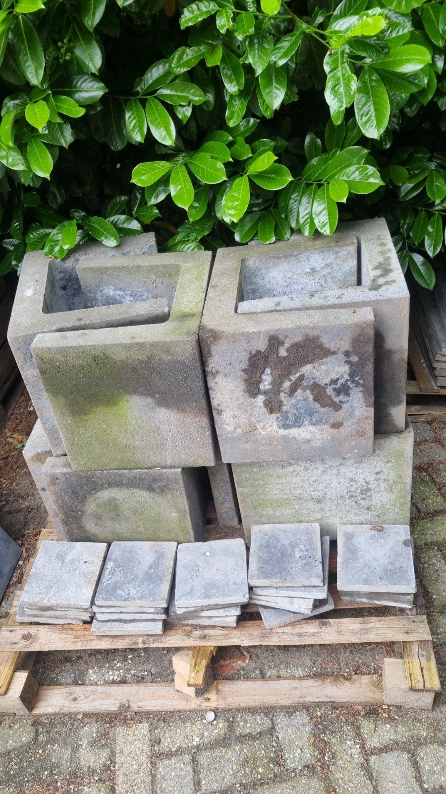 8 stuks U elementen 40x40x50cm antraciet, Ophalen, Beton, Terrastegels